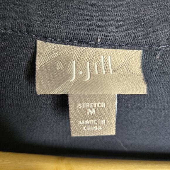 J. JILL Navy Blue Long Sleeve Open Front Top - Picture 6 of 8